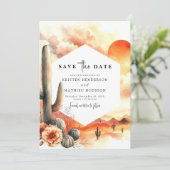 Whimsical Desert Cactus Wedding Save The Date (Staand voorkant)