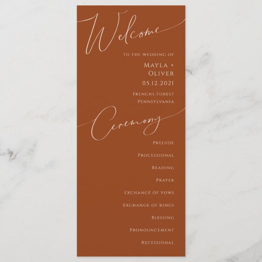 Whimsical Desert | Programma Terracotta Wedding (Voorkant)