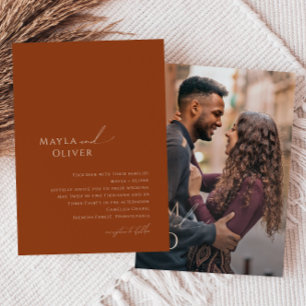 Whimsical Desert Rust Monogram Fotobruiloft Kaart