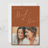 Whimsical Desert | Rust Photo Maid of Honor Kaart (Voorkant)