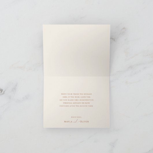 Whimsical Desert Terracotta Folded Hartelijk dank Bedankkaart (Binnen)