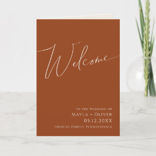 Whimsical Desert Terracotta Folded Wedding Programma