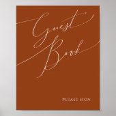 Whimsical Desert | Terracotta Guest Book Sign Poster (Voorkant)