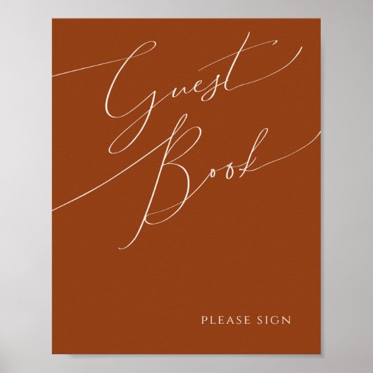 Whimsical Desert | Terracotta Guest Book Sign Poster (Voorkant)