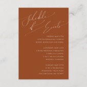 Whimsical Desert | Tijdschema Terracotta Informatiekaartje (Voorkant)