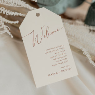 Whimsical Desert Welkom beige Weddenschap Cadeaulabel