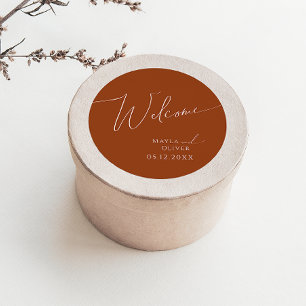 Whimsical Desert   Welkom Terracotta Wedding Ronde Sticker