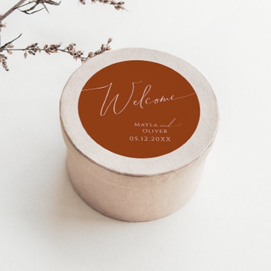 Whimsical Desert | Welkom Terracotta Wedding Ronde Sticker