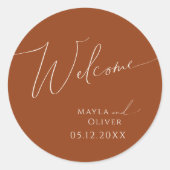 Whimsical Desert | Welkom Terracotta Wedding Ronde Sticker (Voorkant)