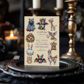 Whimsical Dieren Halloween Kaart
