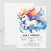 Whimsical Digital Horse Verjaardag Kaart (Voorkant / Achterkant)