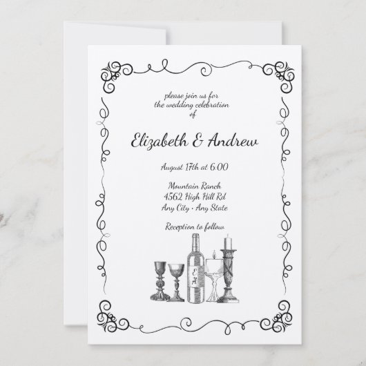 Whimsical diner bruiloft kaart (Voorkant)