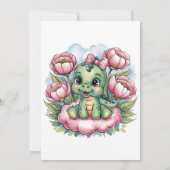 Whimsical Dino Delight Girl Baby shower Invitation (Dos)