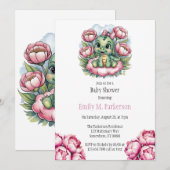 Whimsical Dino Delight Girl Baby shower Invitation (Devant / Derrière)