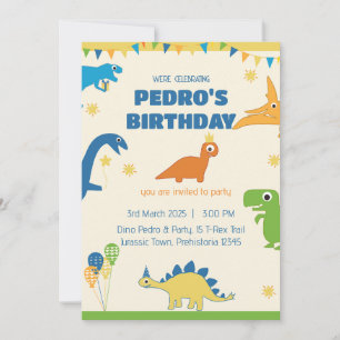 Whimsical Dinosaur Birthday Party Kaart