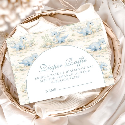 Whimsical Dinosaur Diapper Raffle Informatiekaartje