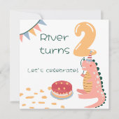 Whimsical Dinosaur verjaardag piñata 2 Kaart (Voorkant)