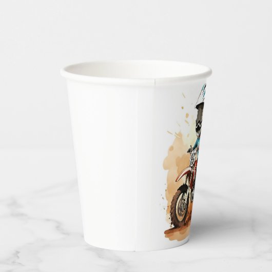 Whimsical Dirt Wheels Motorfiets Verjaardag Papieren Bekers (Rechts)