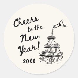 Whimsical Disco Ball New Year's Eve Party Ronde Sticker