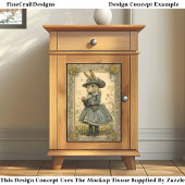Whimsical Doe Konijn, Bloem CL1 Decoupage Tissuepapier