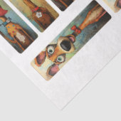 Whimsical Dog Afbeeldingen DIY Decoupage Bladwijze Tissuepapier (Detail)