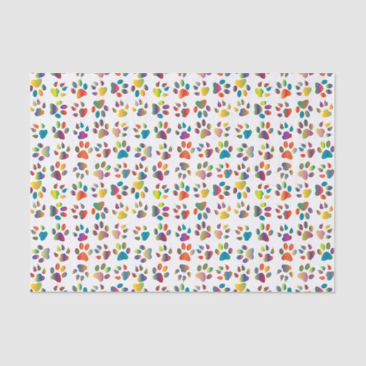 Whimsical Dog en Cat Paws Tissue Paper Tissuepapier (Voorkant)