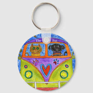 Whimsical Dog en Cat Sleutelhanger