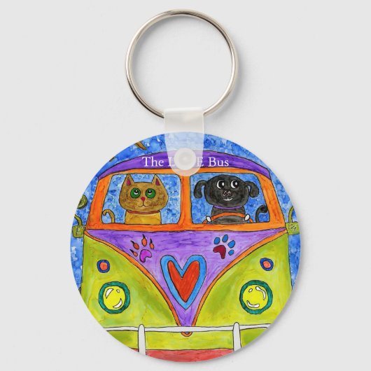 Whimsical Dog en Cat Sleutelhanger (Voorkant)