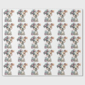 Whimsical Dog Watercolor Birthday Invitation Cadeaupapier (Vlak)