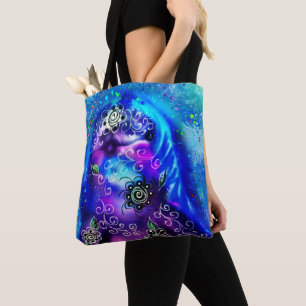 Whimsical Dolphin Blue Blauwgroen Kust Nautisch Draagtas