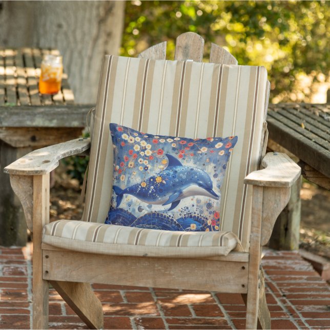 Whimsical Dolphin Buitenkussen (Stoel)