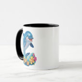 Whimsical Dolphin Splash Coffee Mok (Voorkant links)