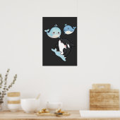 Whimsical Dolphin Trio Poster | Friendship Art (Cuisine)