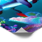 Whimsical Dolphins en Floral Underwater Poster (Hoek)