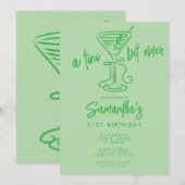 Whimsical Doodle A Tini Bit Older 21st Birthday Kaart (Voorkant / Achterkant)