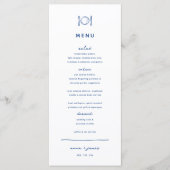 Whimsical Doodle Blue Wedding Menu (Voorkant)
