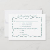 Whimsical doodle blue wedding Response Card RSVP Kaartje (Voorkant)