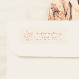 Whimsical Doodle Christmas Bells familienaam Etiket