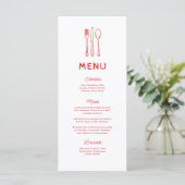 Whimsical Doodle Cutlery Wedding Menu (Staand voorkant)