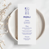 Whimsical Doodle Cutlery Wedding Menu