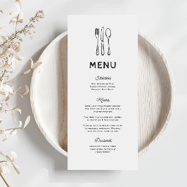 Whimsical Doodle Cutlery Wedding Menu