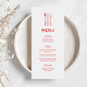 Whimsical Doodle Cutlery Wedding Menu