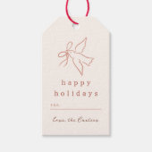 Whimsical Doodle Dove Kerstvakantie Cadeaulabel (Voorkant)