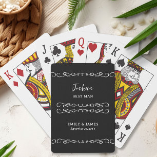 Whimsical Doodle Elke kleur Groomsman bruiloft Pokerkaarten
