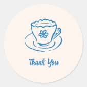 Whimsical Doodle Hand getrokken Tea Cup Bedankt Ronde Sticker (Voorkant)
