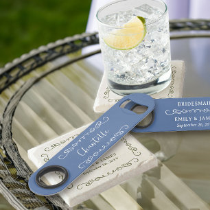 Whimsical Doodle Heart Border Elke kleur Bruidsmei Speed Flessenopener