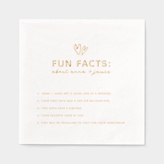 Whimsical Doodle Hearts Leuke Feiten Folie Servetten (Voorkant)