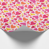 Whimsical Doodle Hearts met Patronen en Textuur Cadeaupapier (Hoek)