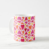 Whimsical Doodle Hearts met Patronen en Textuur Koffiemok (Voorkant links)