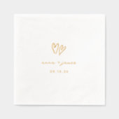 Whimsical Doodle Hearts Wedding Folie Servetten (Voorkant)